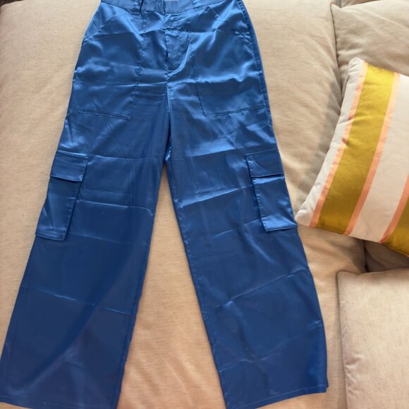 Simons TWIK Royal Blue Wide Leg Cargo Pants (Size Medium) - Picture 9 of 11